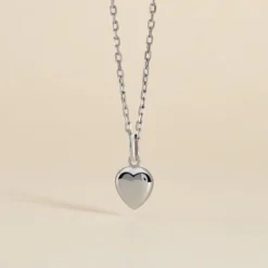 Pendentif Eudocie Coeur Lisse Or Blanc
