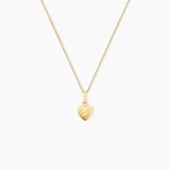 Pendentif Eudocie Coeur Mat Et Brillant Or Jaune