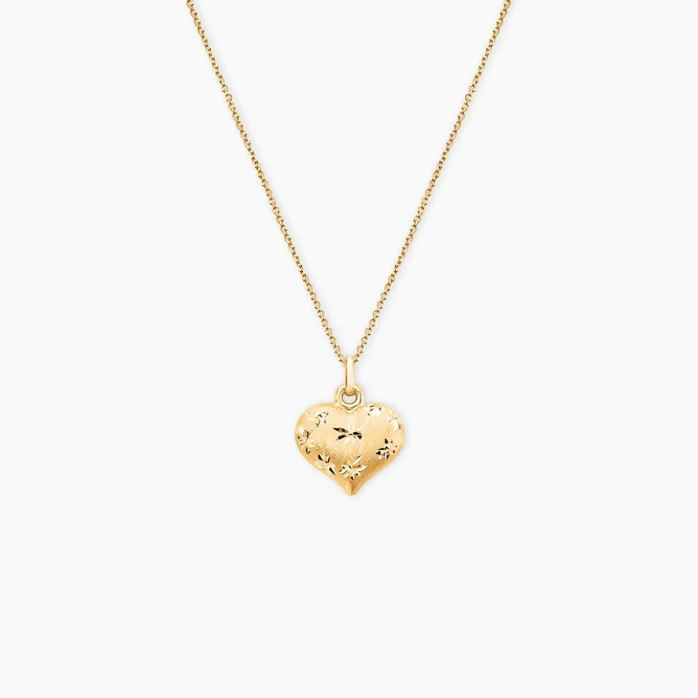 Pendentif Eudocie Coeur Mat Et Brillant Or Jaune