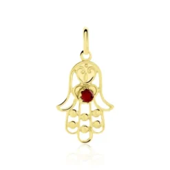Pendentif Fatima Or Jaune Oxyde De Zirconium