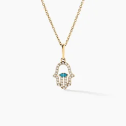 Pendentif Fatima Or Jaune Oxyde De Zirconium