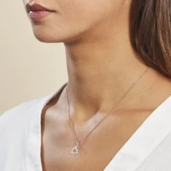 Pendentif Faye Or Blanc Oxyde De Zirconium