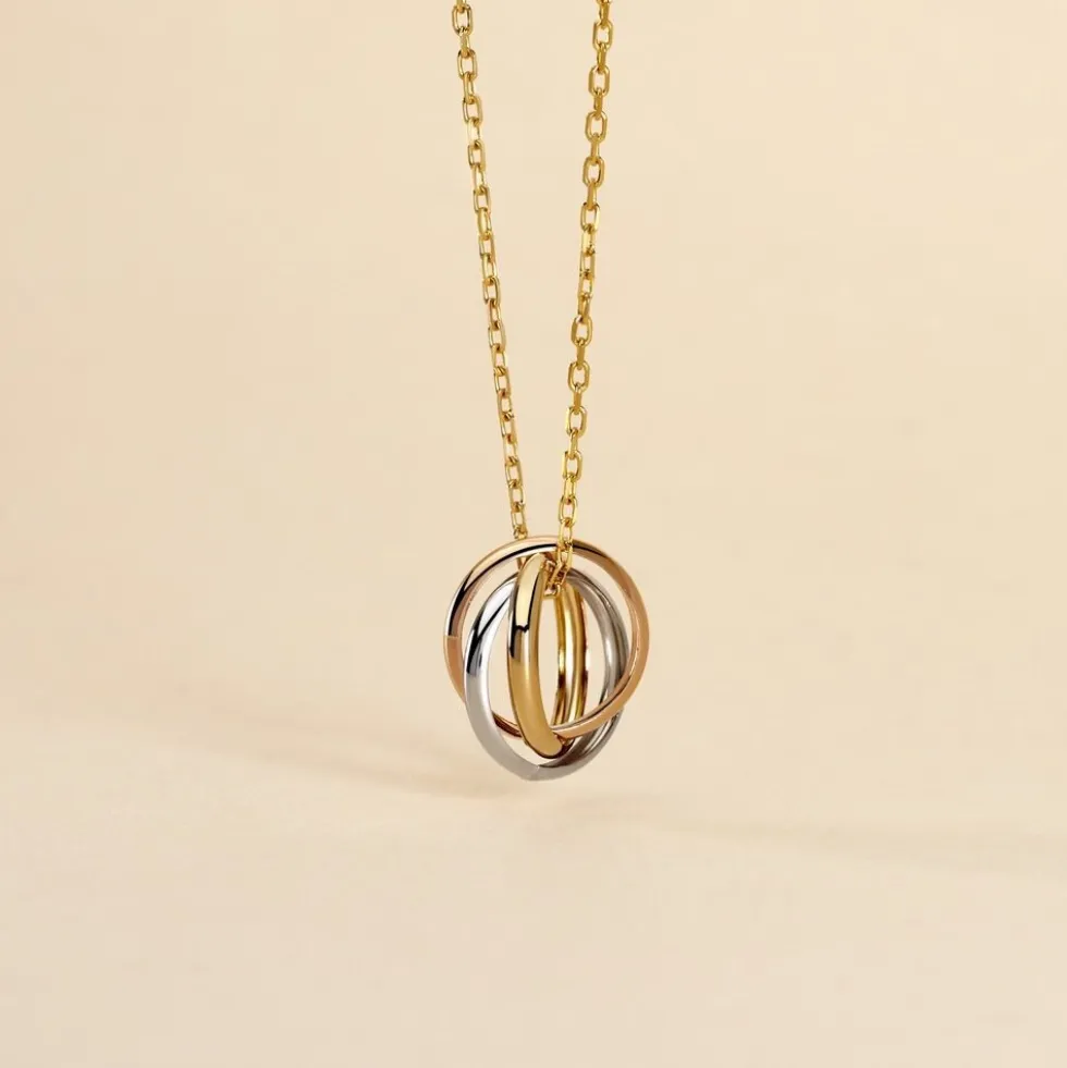 Pendentif Ferdinanda Entrelace Or Tricolore