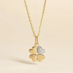 Pendentif Gert Coeur Trefle Or Jaune