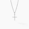 Pendentif Glacen Croix Or Blanc Oxyde De Zirconium