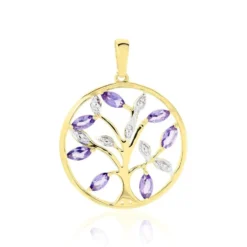 Pendentif Godoleine Or Jaune Amethyste Violet