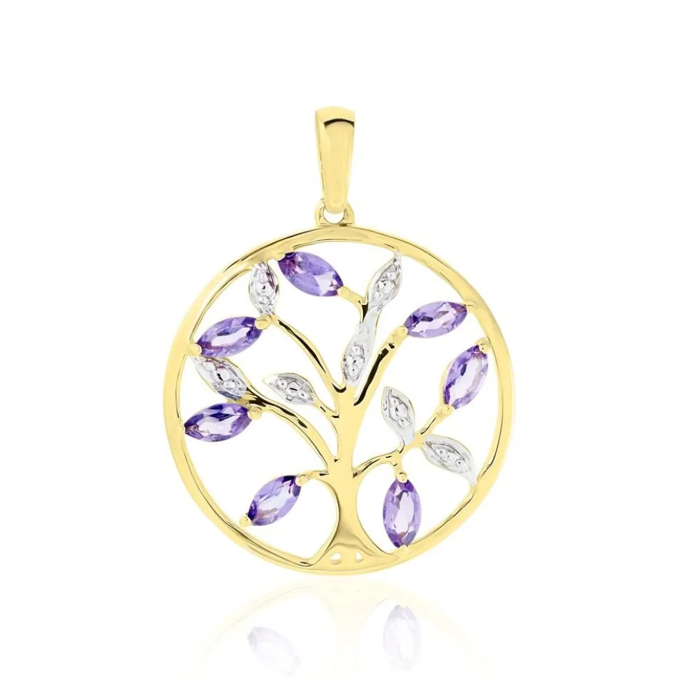 Pendentif Godoleine Or Jaune Amethyste Violet