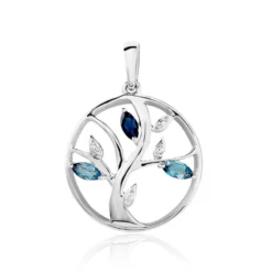 Pendentif Godolieba Or Blanc Topaze