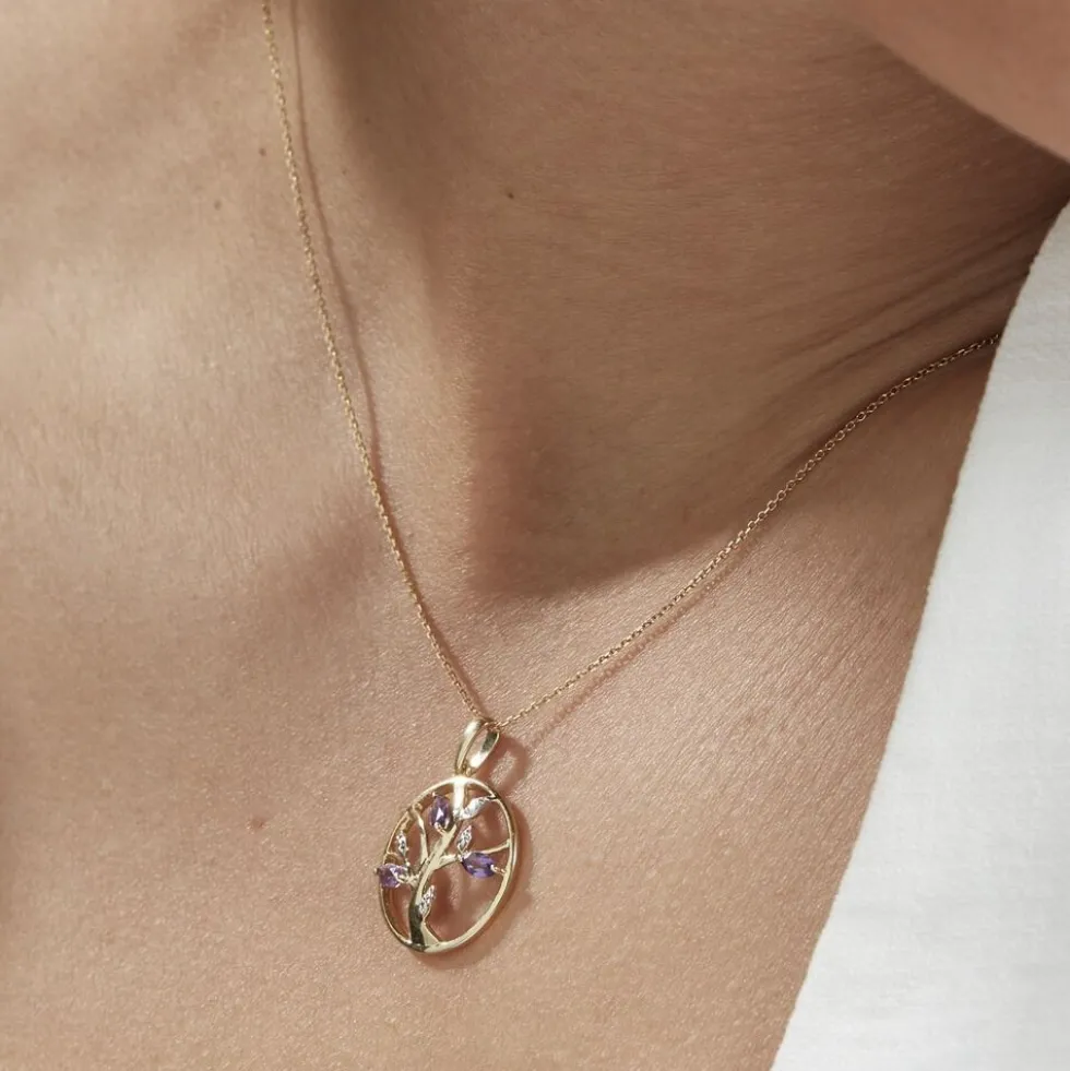Pendentif Godolieba Or Jaune Amethyste Violet