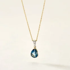 Pendentif Gorgel Or Jaune Topaze Oxyde De Zirconium