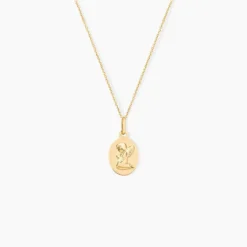 Pendentif Hadia Ange Ovale Or Jaune