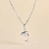 Pendentif Haizia Dauphin Or Blanc