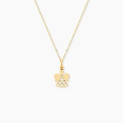 Pendentif Hallie Ange Dentelle Or Jaune