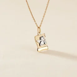 Pendentif Hanan Ange Parchemin Or Bicolore