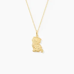 Pendentif Hayate Chat Or Jaune