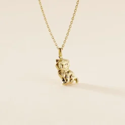 Pendentif Hayate Chat Or Jaune