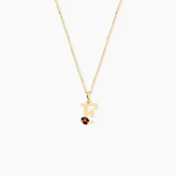 Pendentif Helidie Coccinelle Lettre Or Jaune