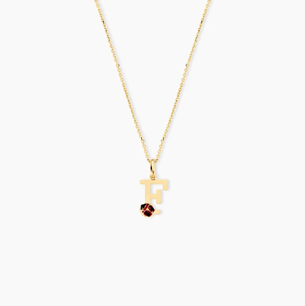 Pendentif Helidie Coccinelle Lettre Or Jaune