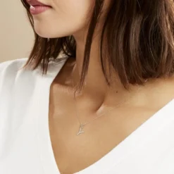 Pendentif Ionia Lettre Or Blanc