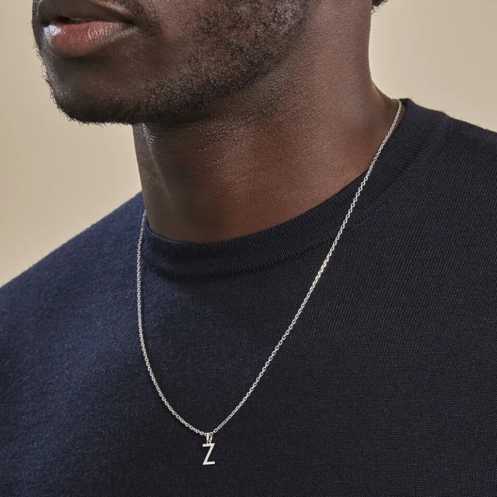 Pendentif Ionia Lettre Or Blanc