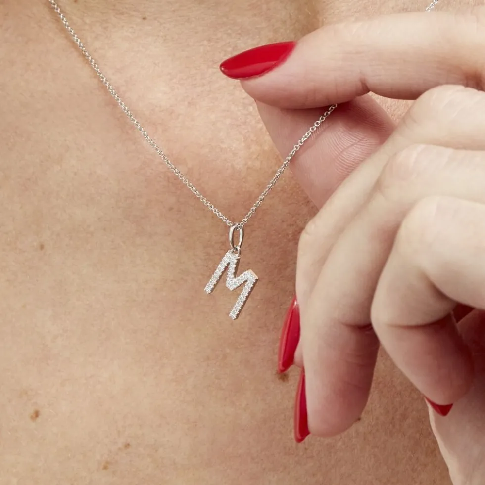 Pendentif Klementine Or Blanc Oxyde De Zirconium