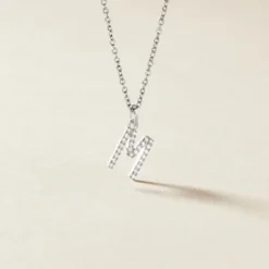 Pendentif Klementine Or Blanc Oxyde De Zirconium