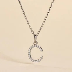 Pendentif Klementine Or Blanc Oxyde De Zirconium