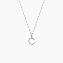 Pendentif Klementine Or Blanc Oxyde De Zirconium