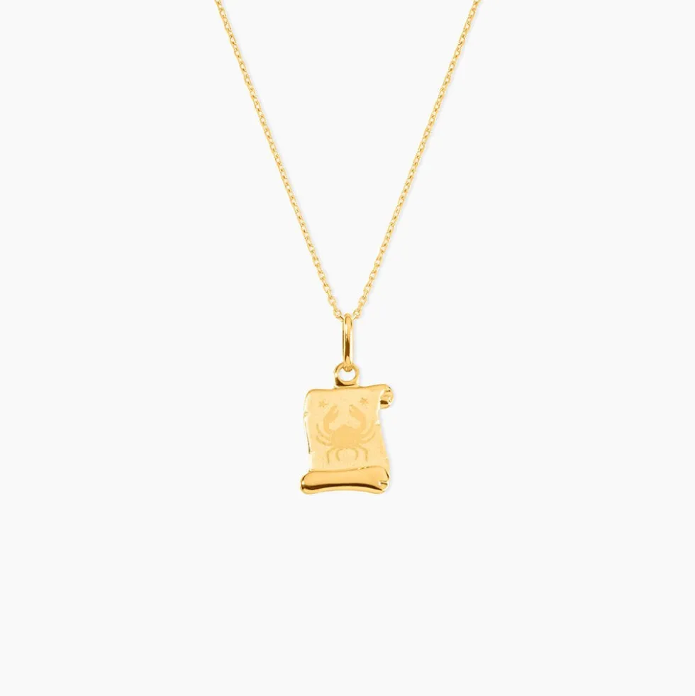 Pendentif Lamie Zodiaque Parchemin Or Jaune