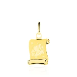 Pendentif Lamie Zodiaque Parchemin Or Jaune