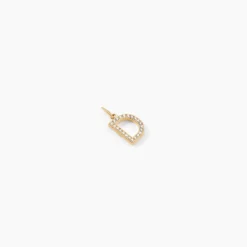 Pendentif Lettre D Or Jaune Oxyde