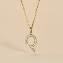 Pendentif Lettre Q Or Jaune Oxyde