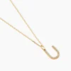 Pendentif Lettre U Or Jaune Oxyde