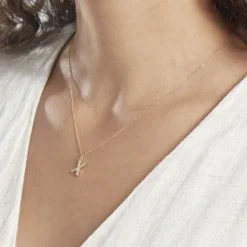 Pendentif Lettre X Or Jaune Oxyde