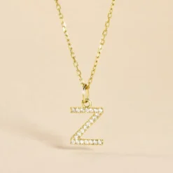 Pendentif Lettre Z Or Jaune Oxyde