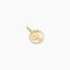 Pendentif Mary Vierge Rond Diamante Or Jaune Oxyde De Zirconium