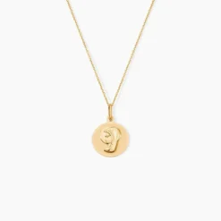 Pendentif Mary Vierge Rond Or Jaune