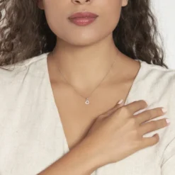 Pendentif Or Blanc Oxyde