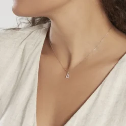 Pendentif Or Blanc Oxyde