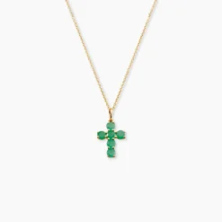 Pendentif Or Jaune Emeraude