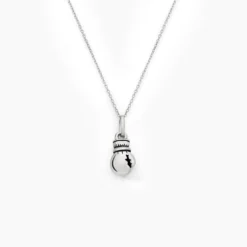 Pendentif Oskar Argent Blanc