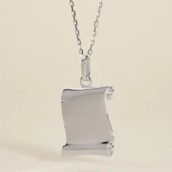 Pendentif Parchemin Argent Blanc