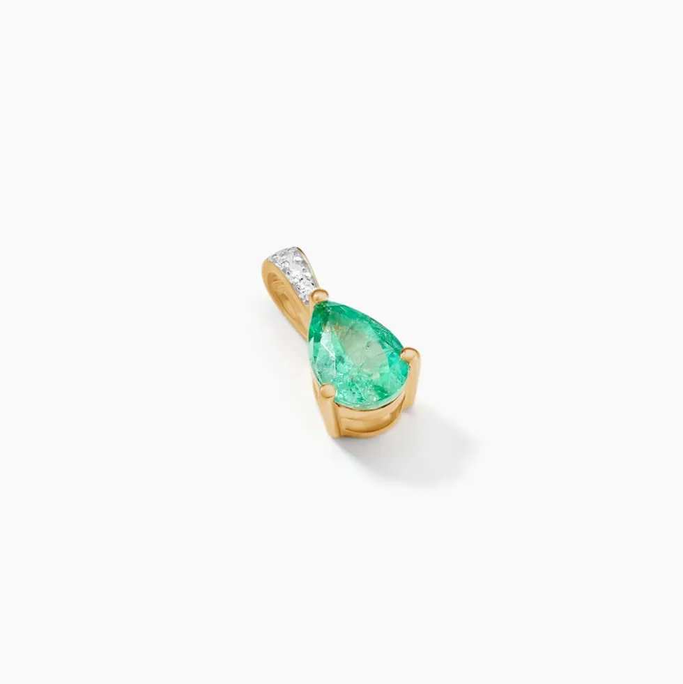 Pendentif Pâris Or Jaune Emeraude Diamant