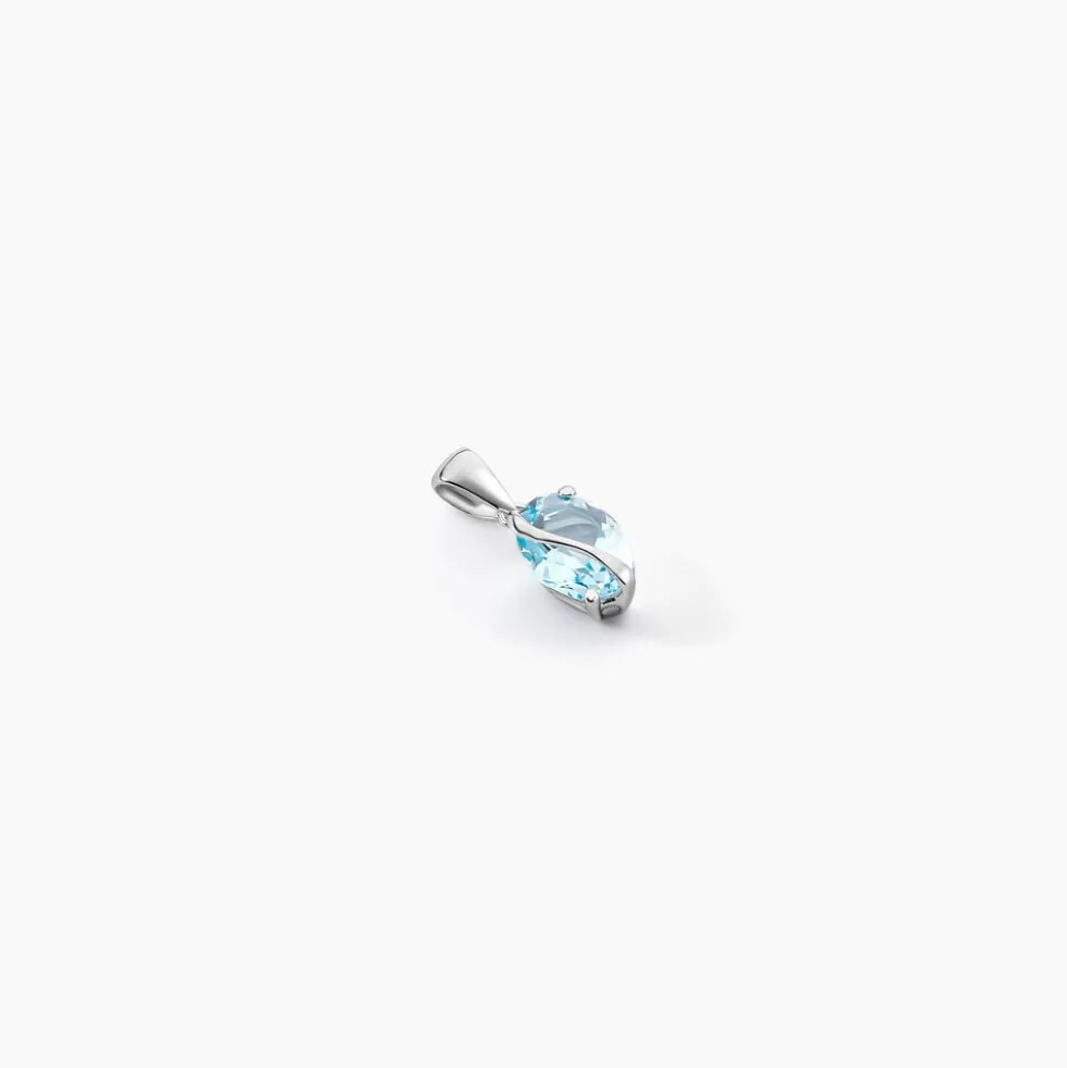 Pendentif Prudencia Or Blanc Topaze