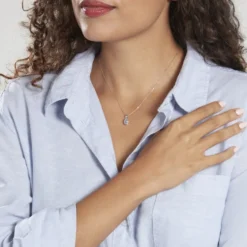 Pendentif Prudencia Or Blanc Topaze