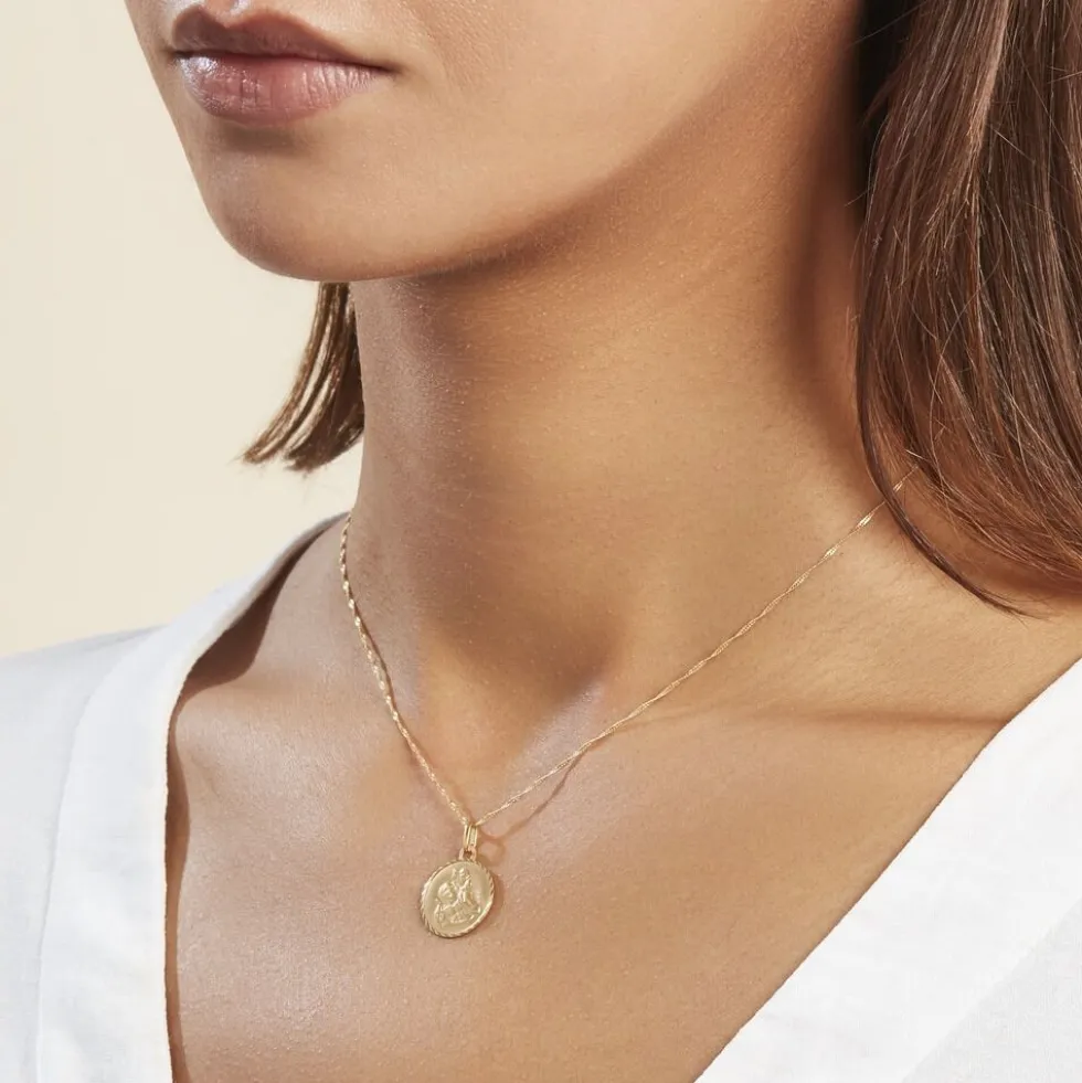 Pendentif Saint Christophe Diamante Or Jaune