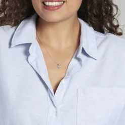 Pendentif Salona Or Blanc Topaze