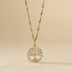 Pendentif Salvy Or Jaune Oxyde De Zirconium