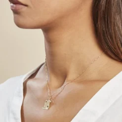 Pendentif Sirona Parchemin Message Or Jaune