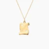 Pendentif Sirona Parchemin Message Or Jaune